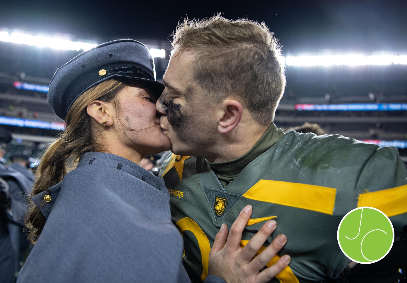 Player and Girlfriend Kiss Army-Navy Game Philadelphia December-10-2022